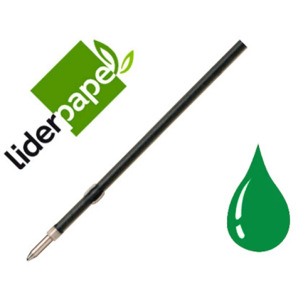 Thumbnail-Recarga esferografica liderpapel gummy touch retratil 1,0 mm tinta verde pack 10 unidades