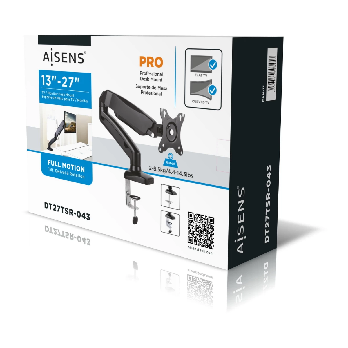 Galery – AISENS DT27TSR-043 montagem e suporte para monitores 81,3 cm (32″) Preto Secretária0