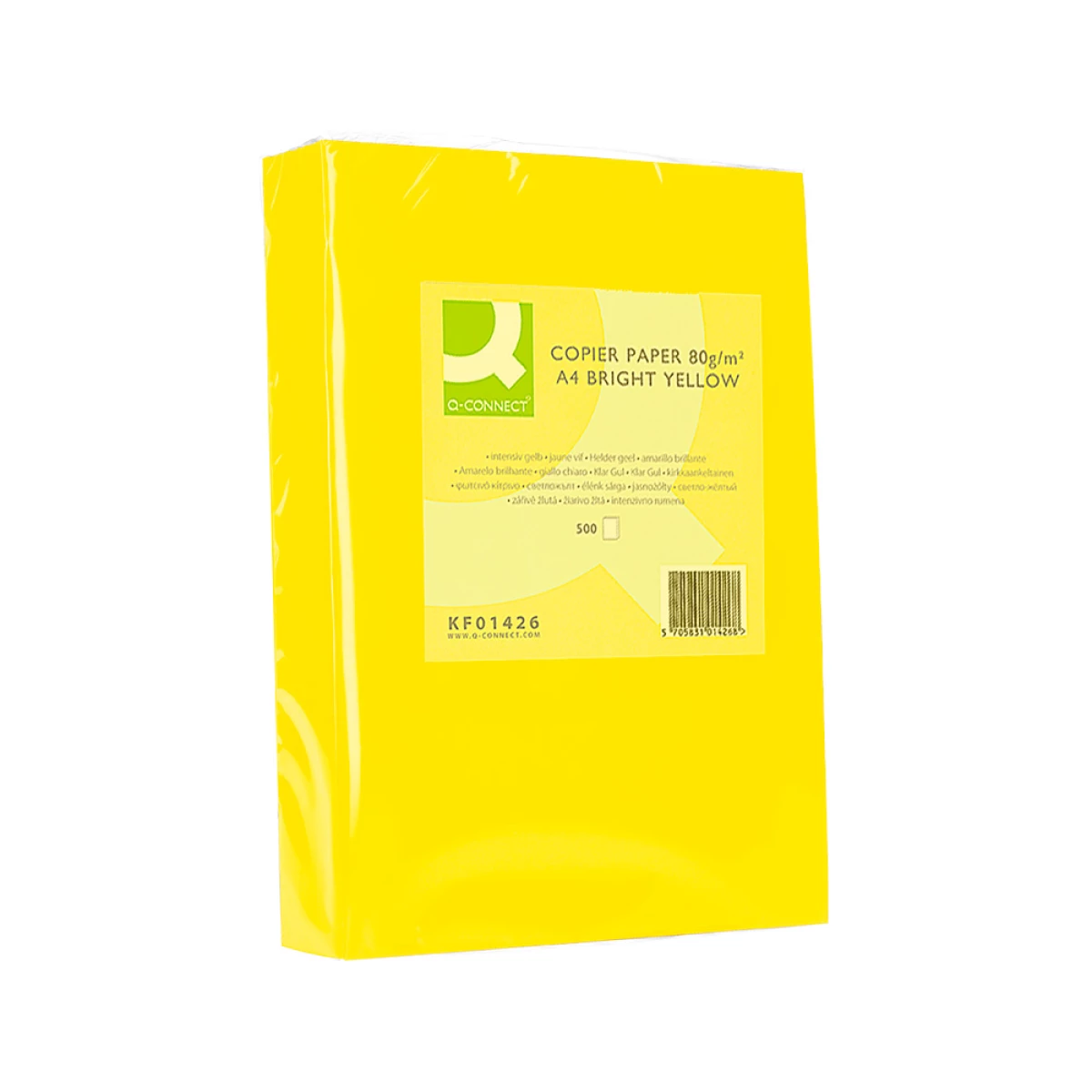 Galery – Papel de cor q-connect din a4 80 gr amarelo intenso embalagem de 500 folhas0