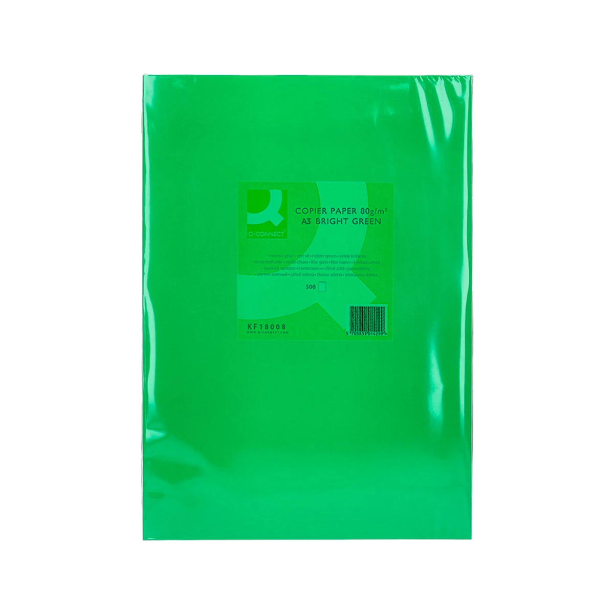 Galery – Papel de cor q-connect din a3 80 gr verde intenso embalagem de 500 folhas0