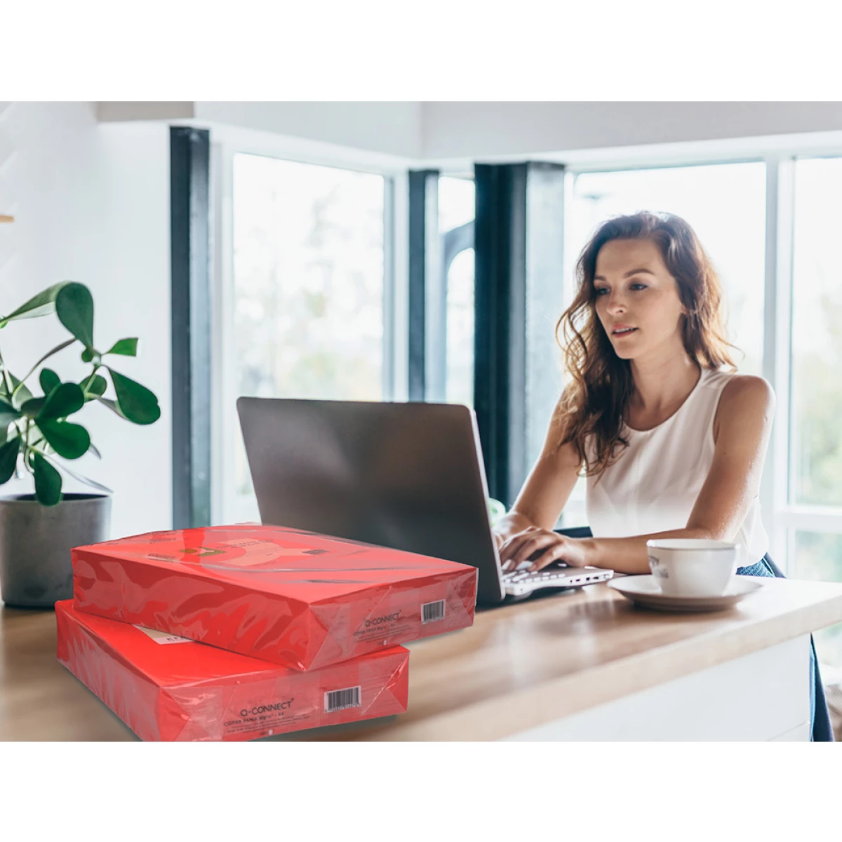 Galery – Papel de cor q-connect din a3 80 gr vermelho intenso embalagem de 500 folhas0