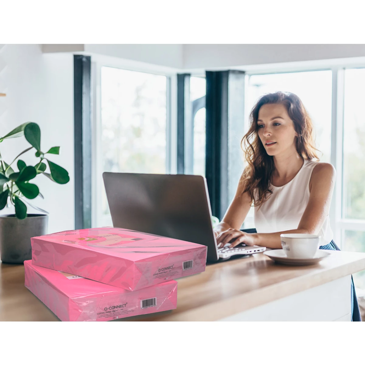 Galery – Papel de cor q-connect din a3 80 gr rosa intenso embalagem de 500 folhas0