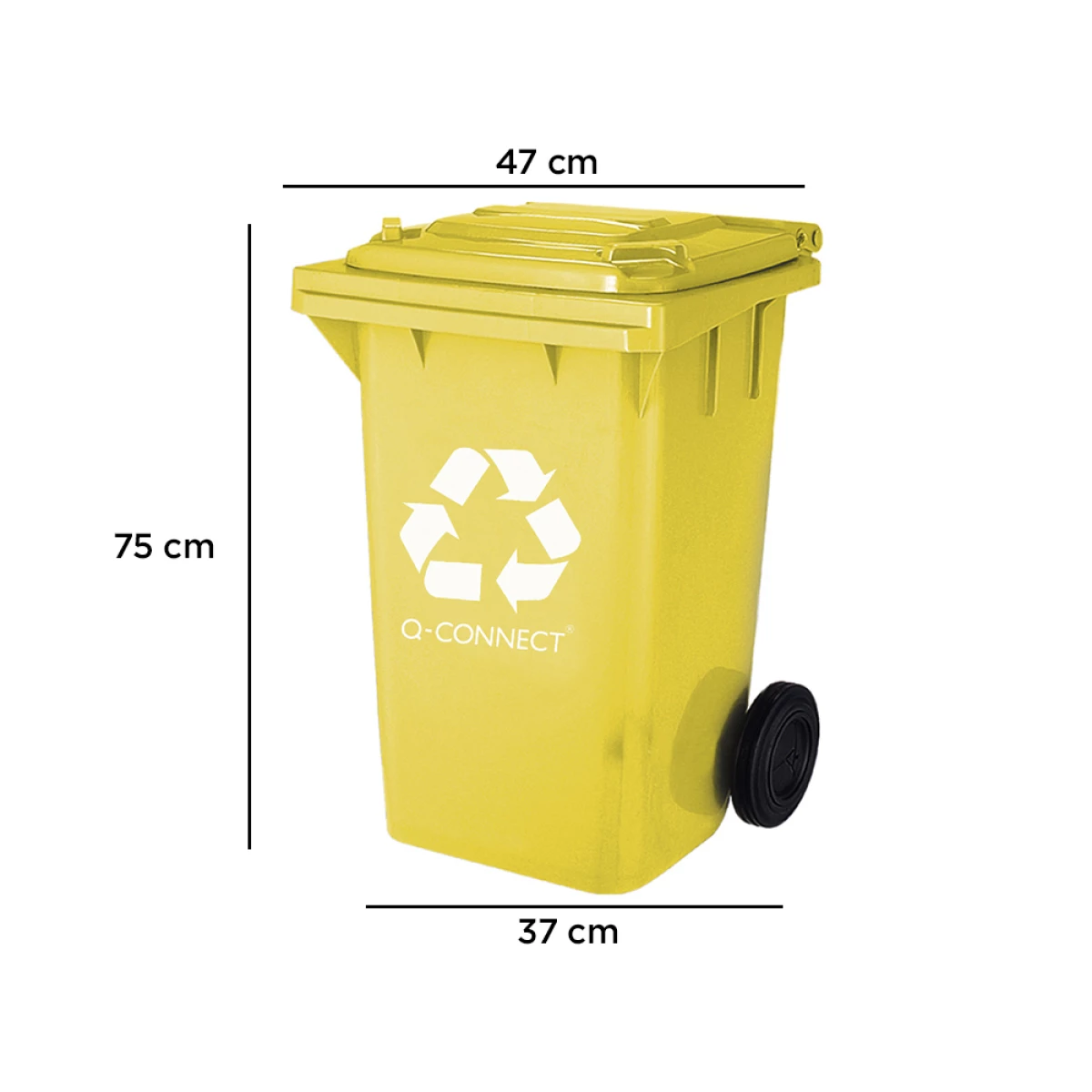 Galery – Contentor de lixo q-connect plastico 100l com capa amarela 75x37x47 cm0