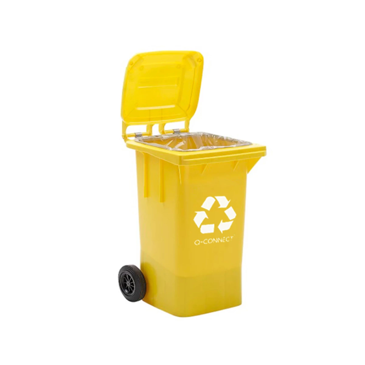 Galery – Contentor de lixo q-connect plastico 100l com capa amarela 75x37x47 cm0