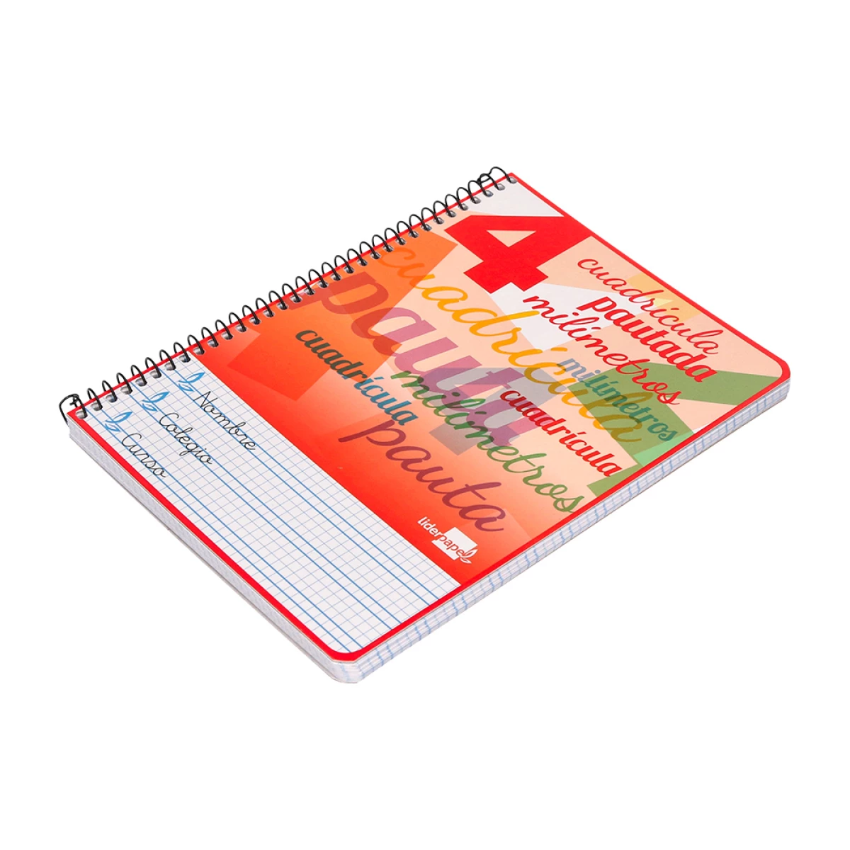 Galery – Caderno espiral liderpapel quarto inspire capa extradura 80 f 80 gr cuadriculado pautado 4 mm com margem cores sortidas0