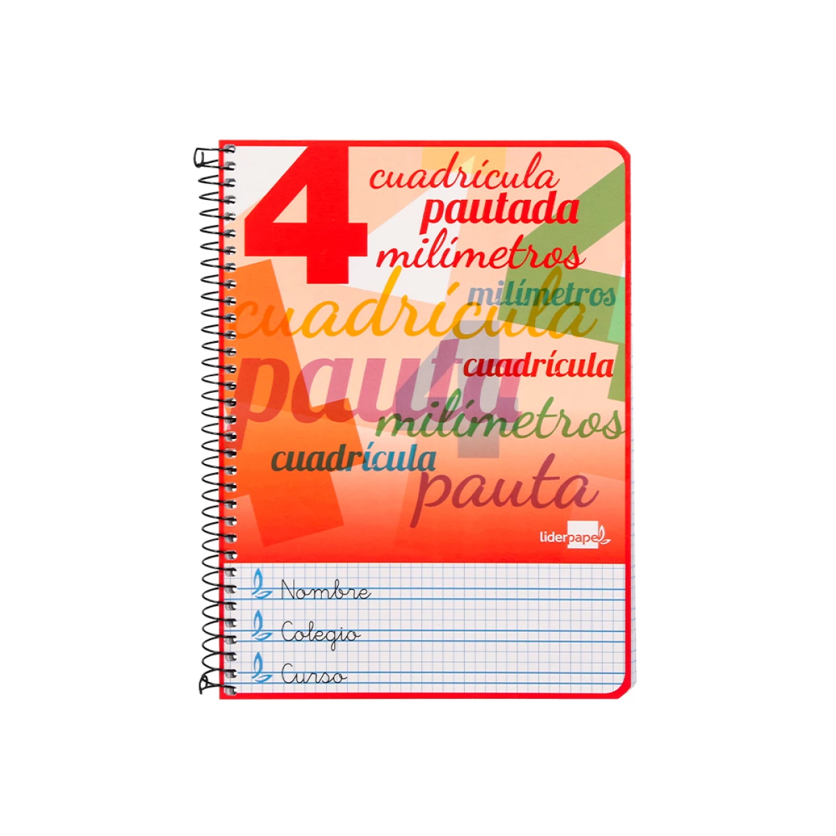 Galery – Caderno espiral liderpapel quarto inspire capa extradura 80 f 80 gr cuadriculado pautado 4 mm com margem cores sortidas0