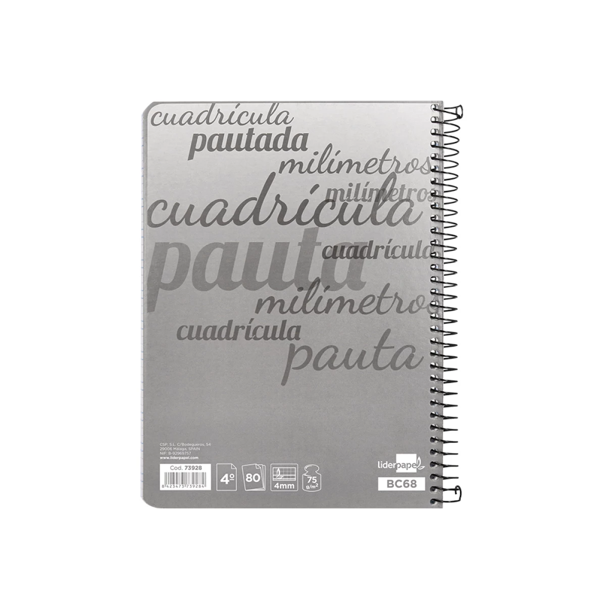 Galery – Caderno espiral liderpapel quarto inspire capa extradura 80 f 80 gr cuadriculado pautado 4 mm com margem cores sortidas0