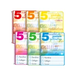 Galery – Caderno espiral liderpapel quarto inspire capa extradura 80 f 80 gr cuadriculado pautado 5 mm com margem cores sortidas0