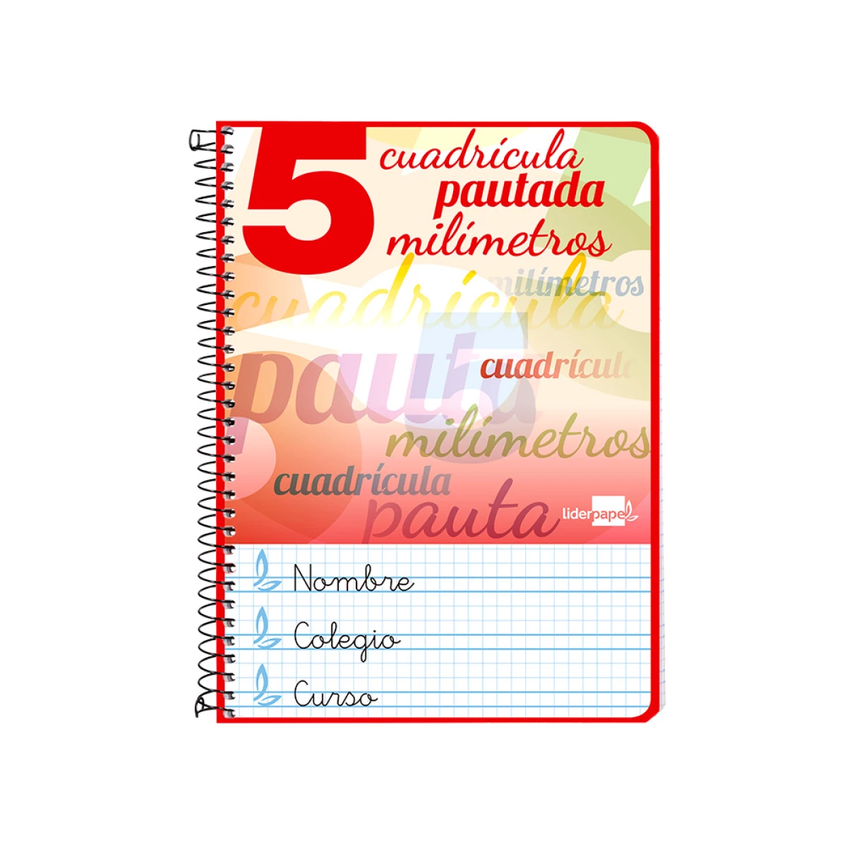 Galery – Caderno espiral liderpapel quarto inspire capa extradura 80 f 80 gr cuadriculado pautado 5 mm com margem cores sortidas0