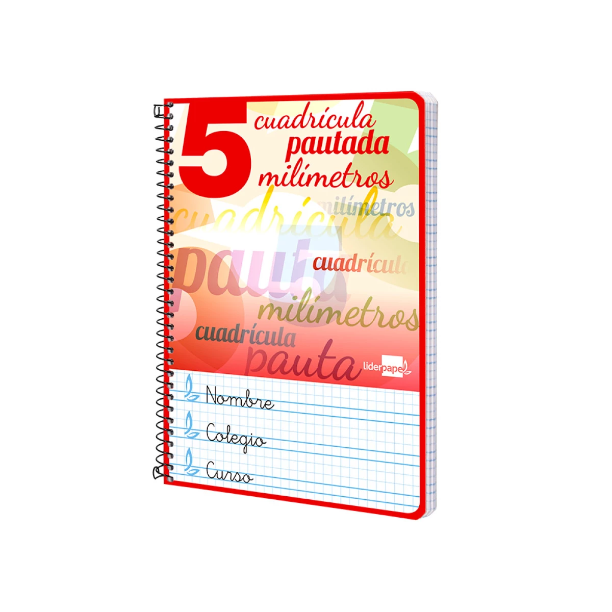 Galery – Caderno espiral liderpapel quarto inspire capa extradura 80 f 80 gr cuadriculado pautado 5 mm com margem cores sortidas0