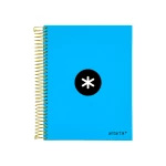 Galery – Caderno espiral liderpapel din a5 antartik capa forrada 120 f 100 gr quadricula 5 mm 5 bandas cor azul0