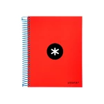 Galery – Caderno espiral liderpapel din a5 antartik capa forrada 120 f 100 gr pautado 5 mm 5 bandas cor vermelho0