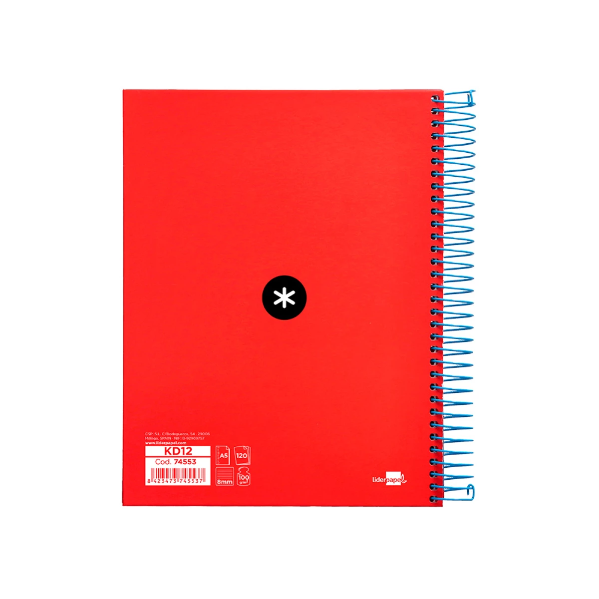 Galery – Caderno espiral liderpapel din a5 antartik capa forrada 120 f 100 gr pautado 5 mm 5 bandas cor vermelho0