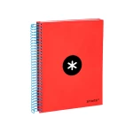 Galery – Caderno espiral liderpapel din a5 antartik capa forrada 120 f 100 gr pautado 5 mm 5 bandas cor vermelho0