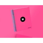 Galery – Caderno espiral liderpapel din a5 antartik capa forrada 120 f 100 gr pautado 5 mm 5 bandas cor rosa0