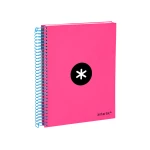 Galery – Caderno espiral liderpapel din a5 antartik capa forrada 120 f 100 gr pautado 5 mm 5 bandas cor rosa0