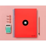 Galery – Caderno espiral liderpapel din a4 antartik capa forrada 120 f 100 gr quadricula 5 mm 5 bandas de cores cor vermelho0