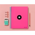 Galery – Caderno espiral liderpapel din a4 antartik capa forrada 120 f 100 gr quadricula 5 mm 5 bandas de cores cor rosa f.0