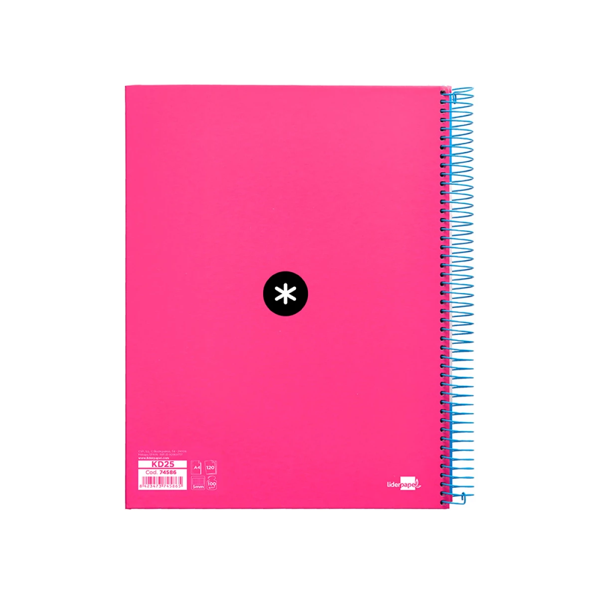 Galery – Caderno espiral liderpapel din a4 antartik capa forrada 120 f 100 gr quadricula 5 mm 5 bandas de cores cor rosa f.0