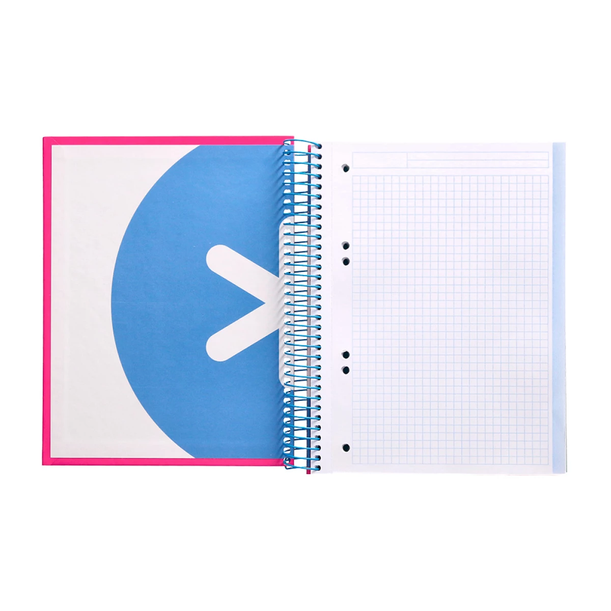 Galery – Caderno espiral liderpapel din a5 antartik capa forrada 120 f 100 gr quadricula 5 mm 5 bandas de cores cor rosa f.0