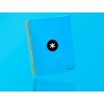 Galery – Caderno espiral liderpapel din a4 antartik capa forrada 120 f 100 gr liso 5 bandas cor azul0