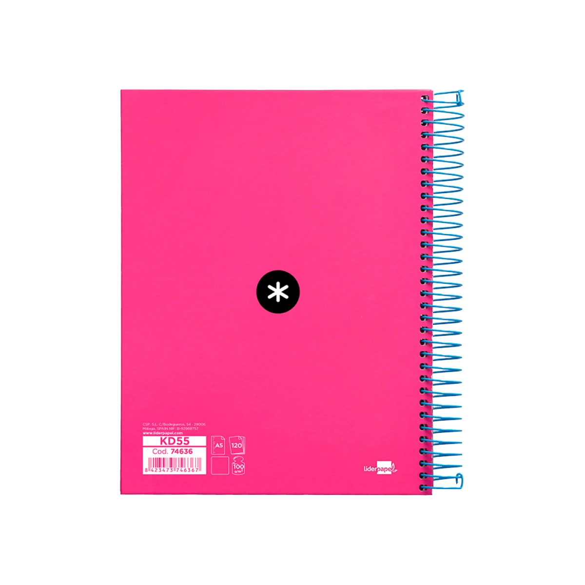 Galery – Caderno espiral liderpapel din a5 antartik capa forrada 120 f 100 gr liso 5 mm 5 bandas cor rosa0