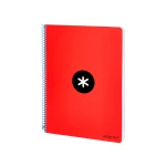 Galery – Caderno espiral liderpapel din a5 antartik capa dura 80 f 100 gr quadricula 5 mm com margem cor vermelho0