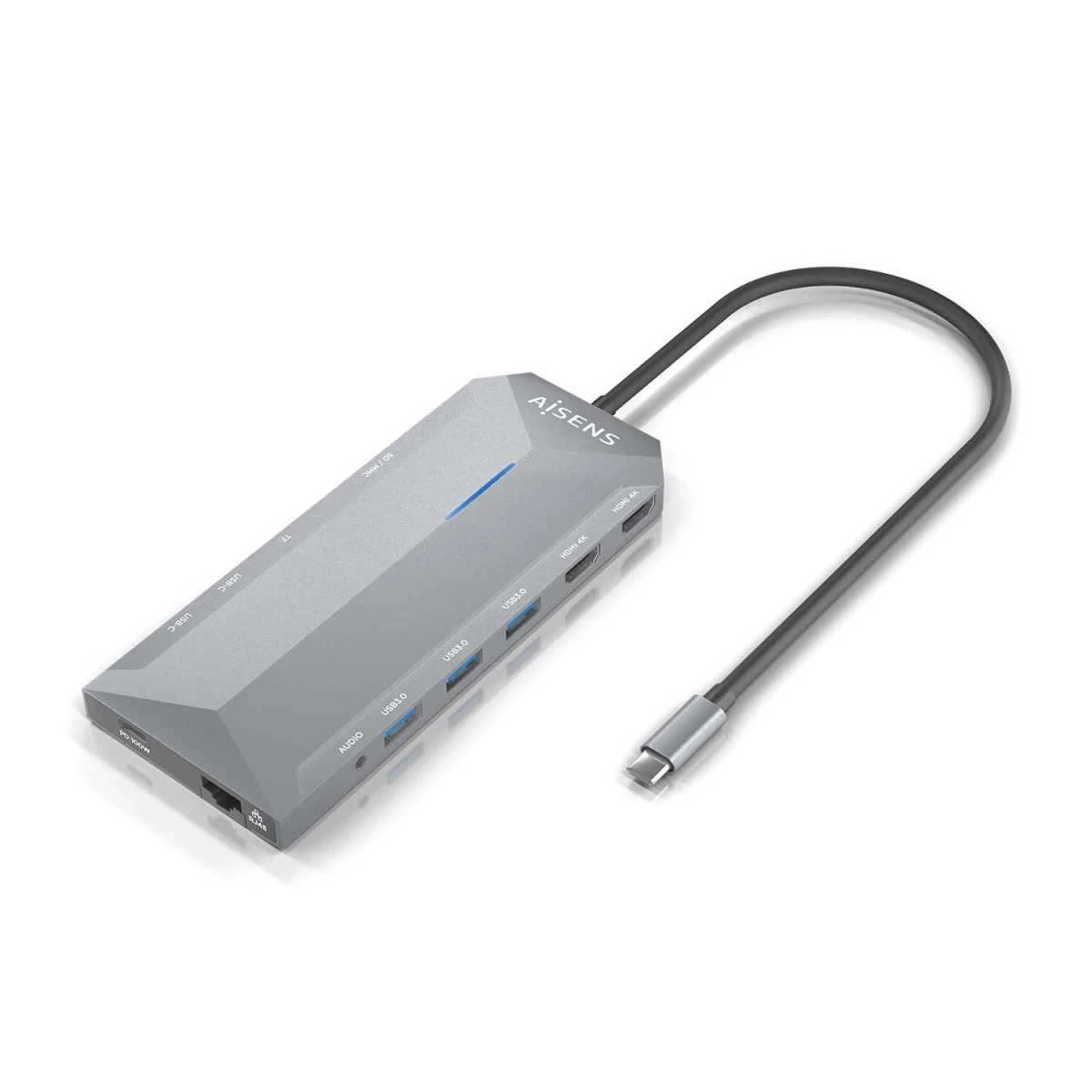 Galery – AISENS ASUC-12P005-GR base & duplicador de portas Com fios USB 3.2 Gen 1 (3.1 Gen 1) Type-C Cinzento0