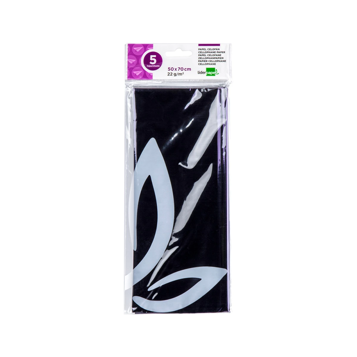 Galery – Papel celofane liderpapel 50×70 cm 22gr bolsa de 5 folhas violeta0