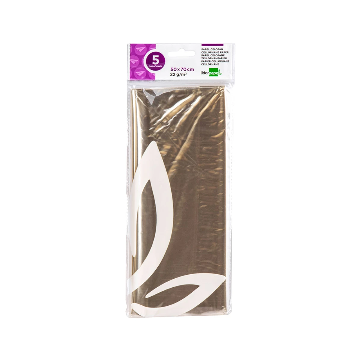 Galery – Papel celofane liderpapel 50×70 cm 22gr bolsa de 5 folhas transparente0
