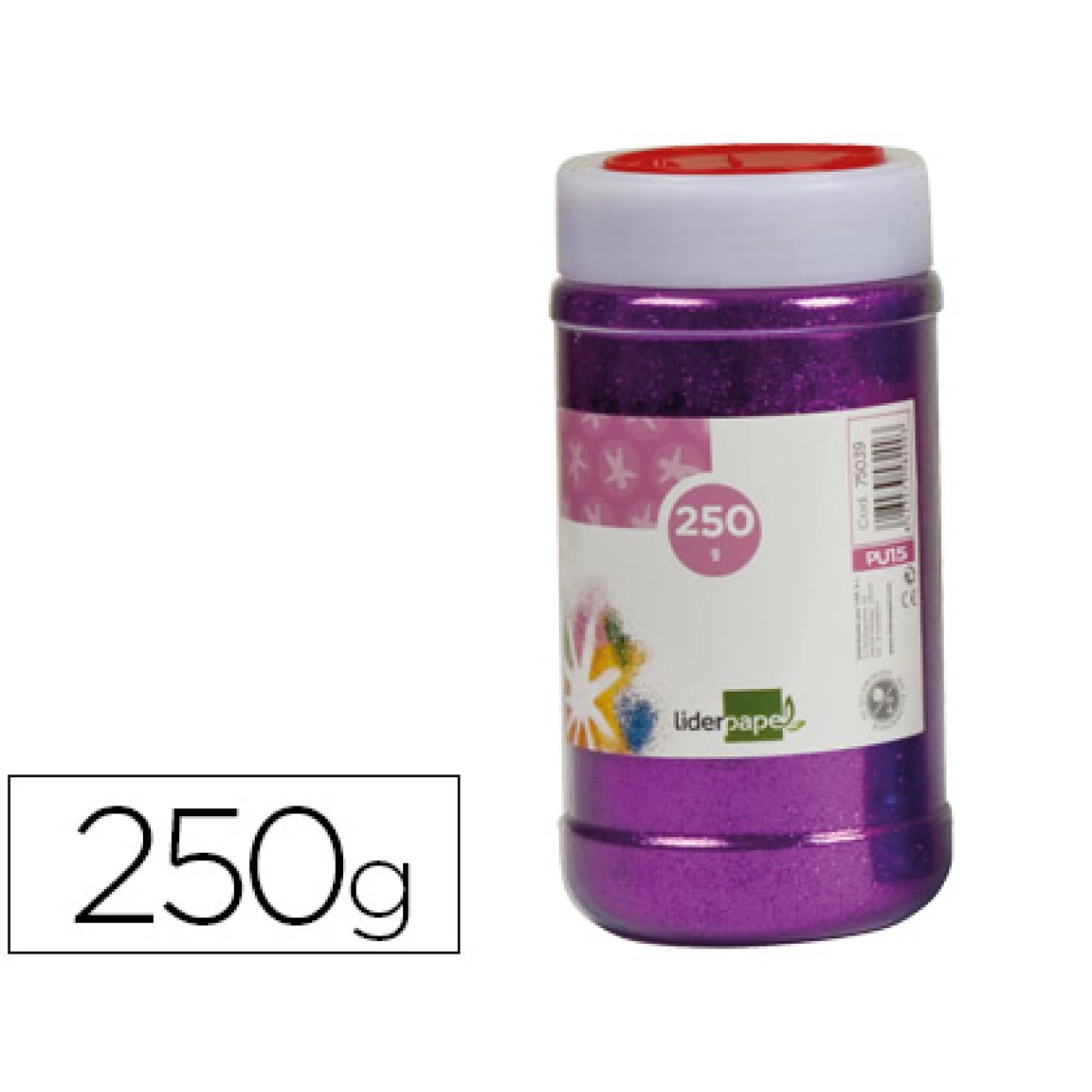 Thumbnail-Purpurina liderpapel fantasia cor violeta metalizado frasco de 250 gr