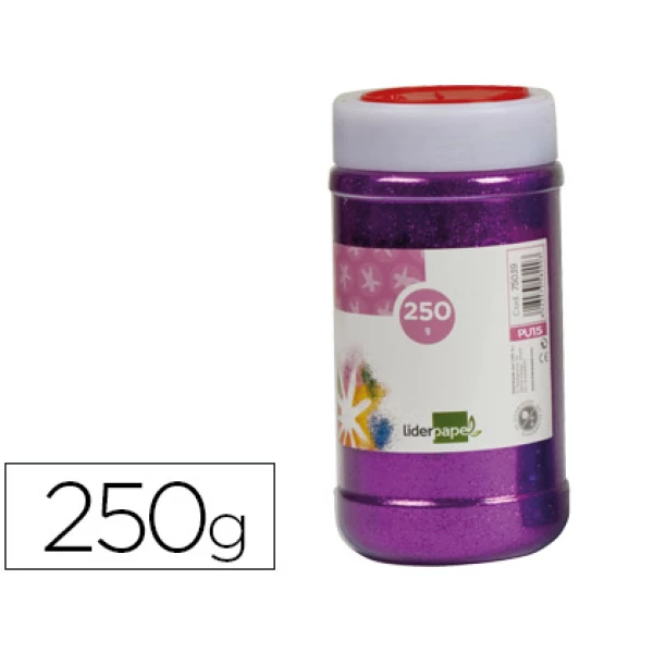 Thumbnail-Purpurina liderpapel fantasia cor violeta metalizado frasco de 250 gr