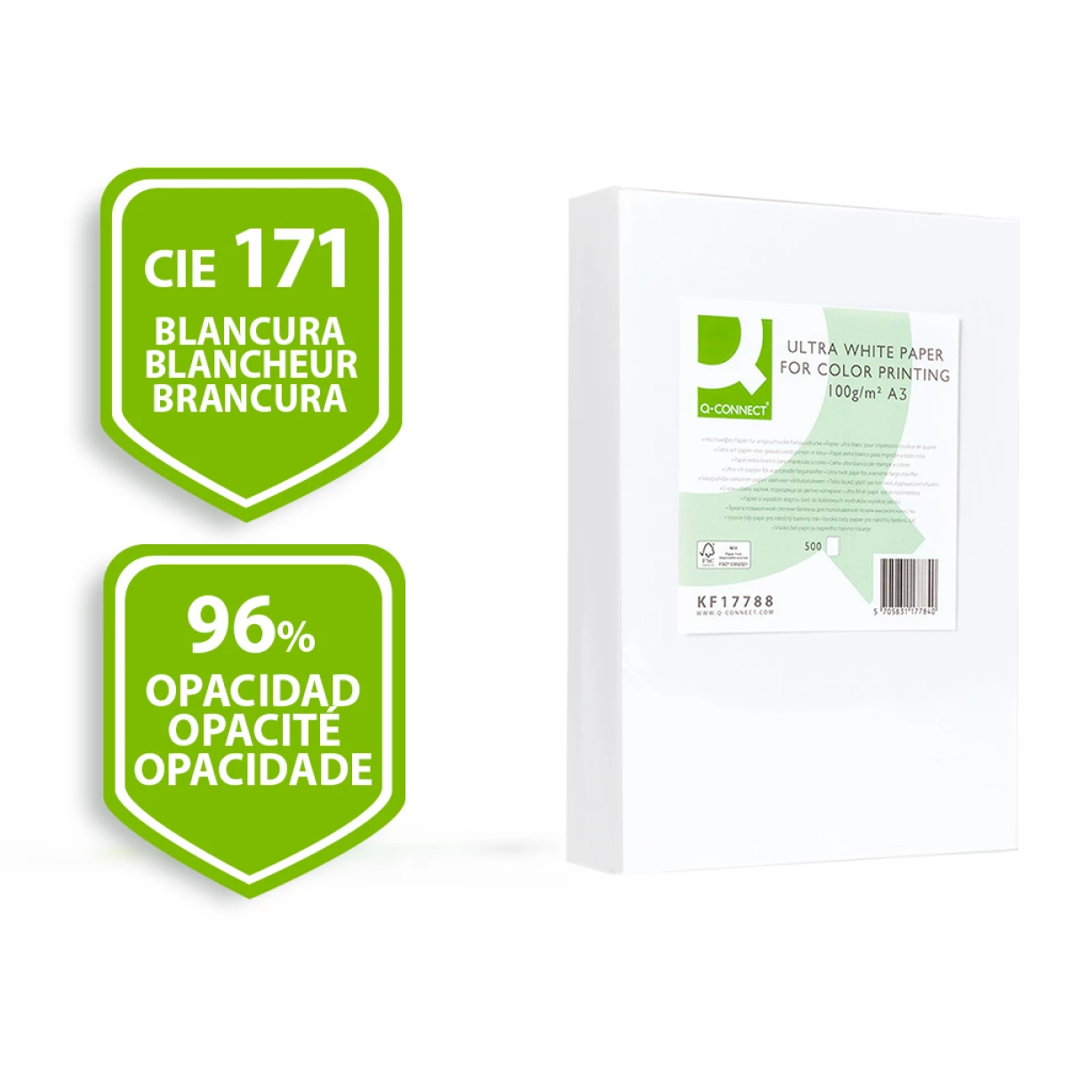 Galery – Papel fotocopia ultra white q-connect din a3 100 gr embalagem de 500 folhas0