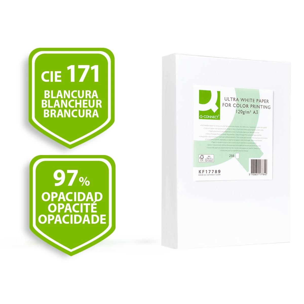 Galery – Papel fotocopia ultra white q-connect din a3 120 gr embalagem de 250 folhas0