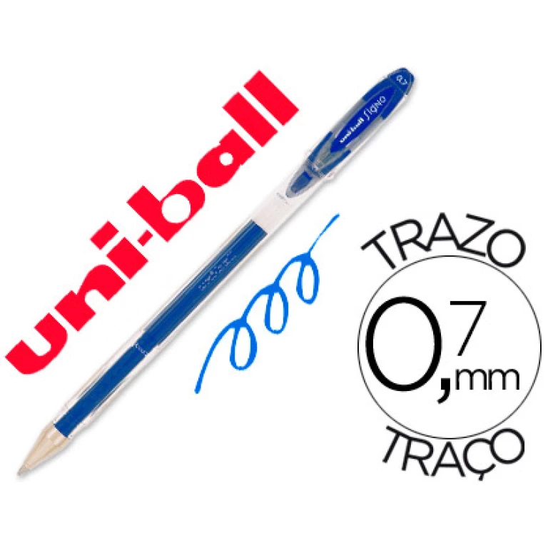 Thumbnail-Esferografica uni-ball roller um-120 signo 0,7 mm tinta gel cor azul