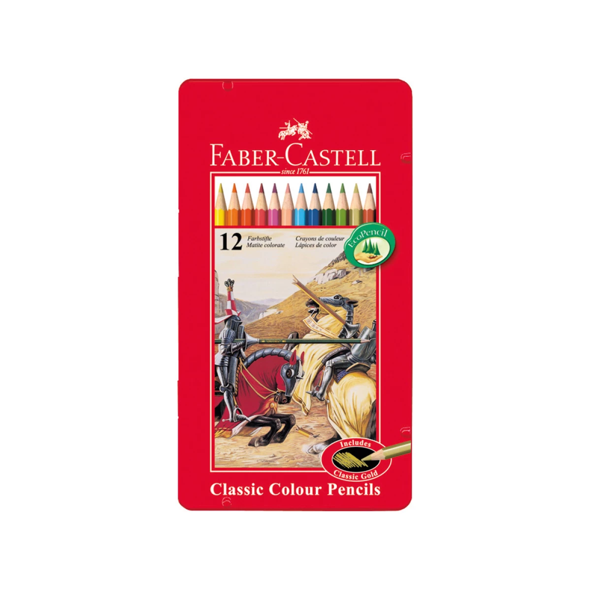 Galery – Lapis de cor faber castell caixa metalica de 12 cores sortidas0