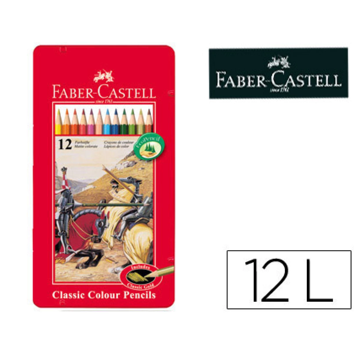 Thumbnail-Lapis de cor faber castell caixa metalica de 12 cores sortidas