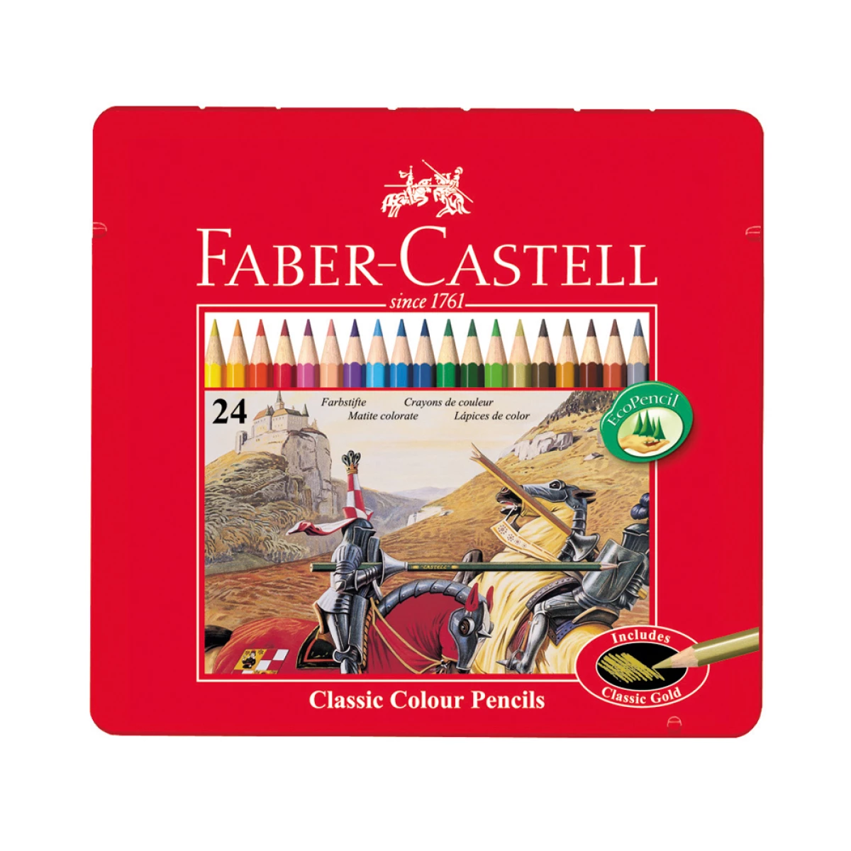 Galery – Lapis de cor faber castell caixa metalica de 24 cores sortidas0