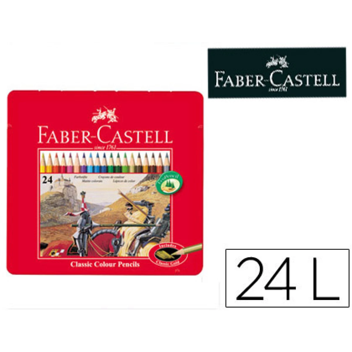 Thumbnail-Lapis de cor faber castell caixa metalica de 24 cores sortidas