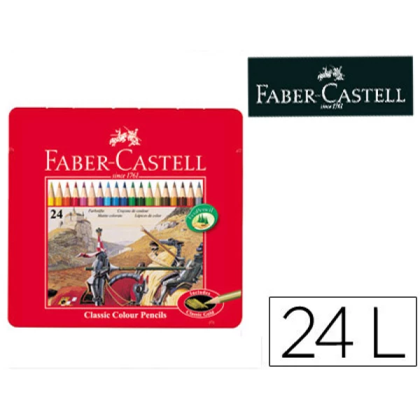 Thumbnail-Lapis de cor faber castell caixa metalica de 24 cores sortidas