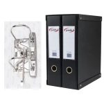 Galery – Modulo de 2 pastas de arquivo pardo folio 2 aneis de 70 mm preto 350x180x300 mm0