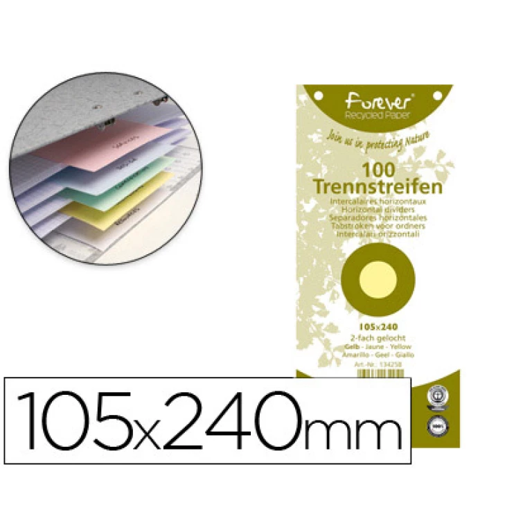 Thumbnail-Separador exacompta cartolina de 180 gr conjunto de 100 separadores 105×240 mm com 12 furos cor amarelo