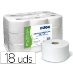 Thumbnail-Papel higienico industrial gofrado buga reciclado 2 folhas 130 m – 18 unidades