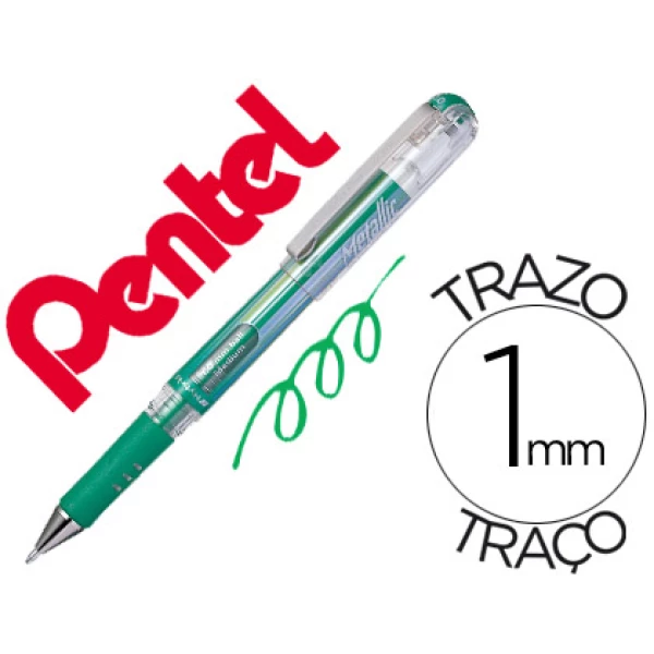 Thumbnail-Roller pentel hybrid gel k230m ponta de 1,0 mm cor verde metalico – 12 unidades