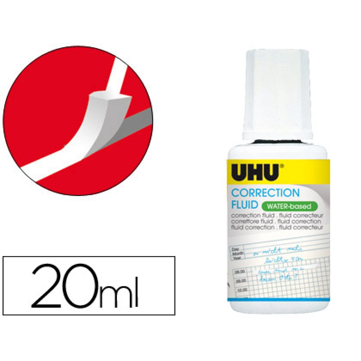 Thumbnail-Corretor de frasco uhu base aquosa 20 ml