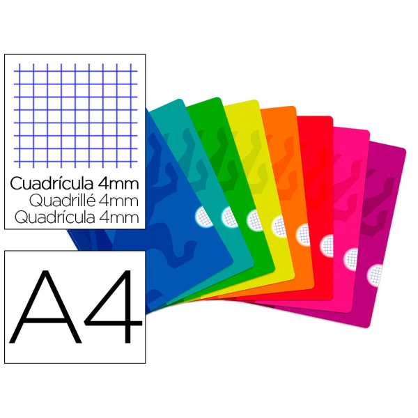 Thumbnail-Caderno escolar agrafado oxford capa flexivel optik paper openflex 48 folhas 90 gr din a4 quadricula 4 mm cores sortidas – 10 unidades