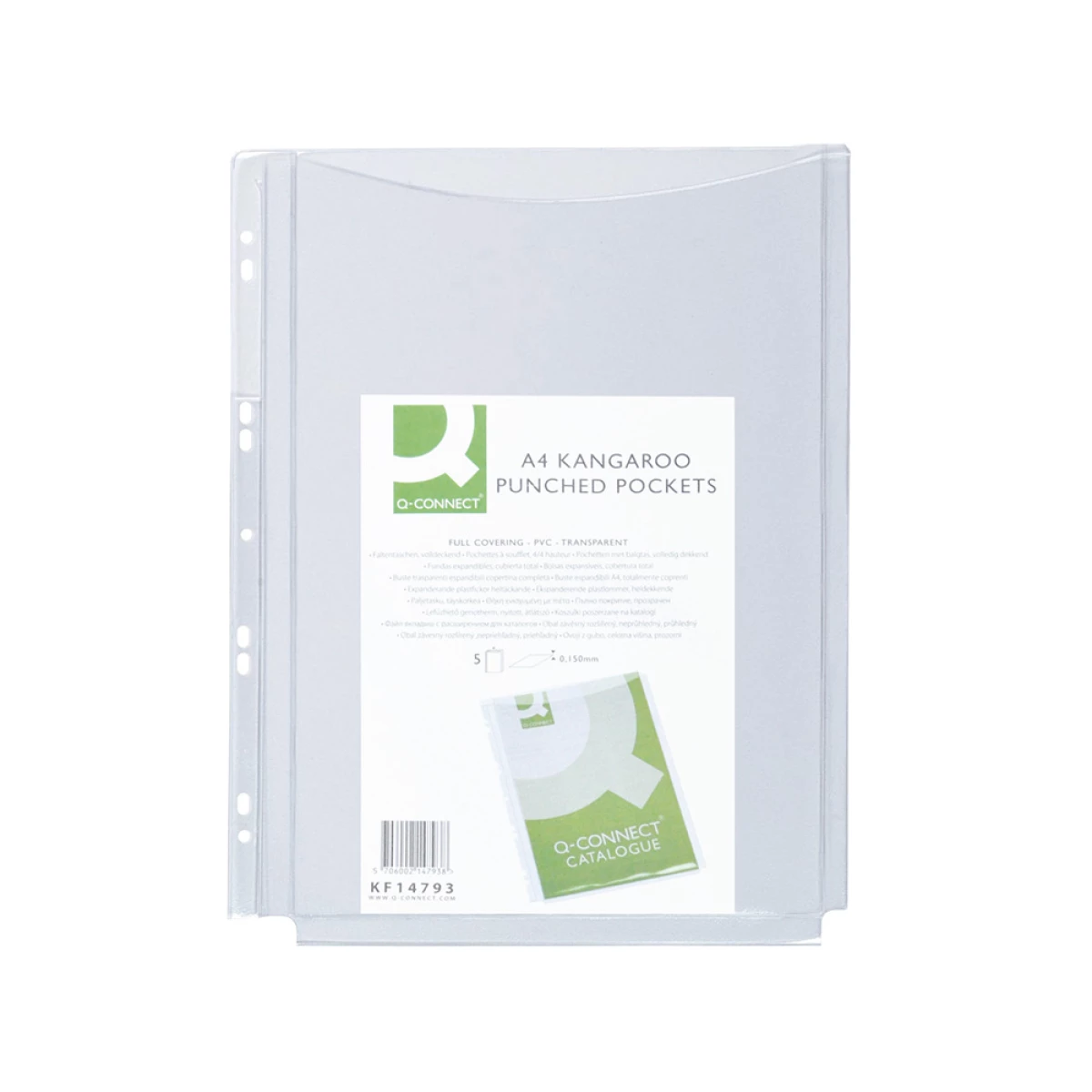 Galery – Bolsa catalogo/mica q-connect com fole din a4 pvc 180 microns bolsa de 5 unidades0