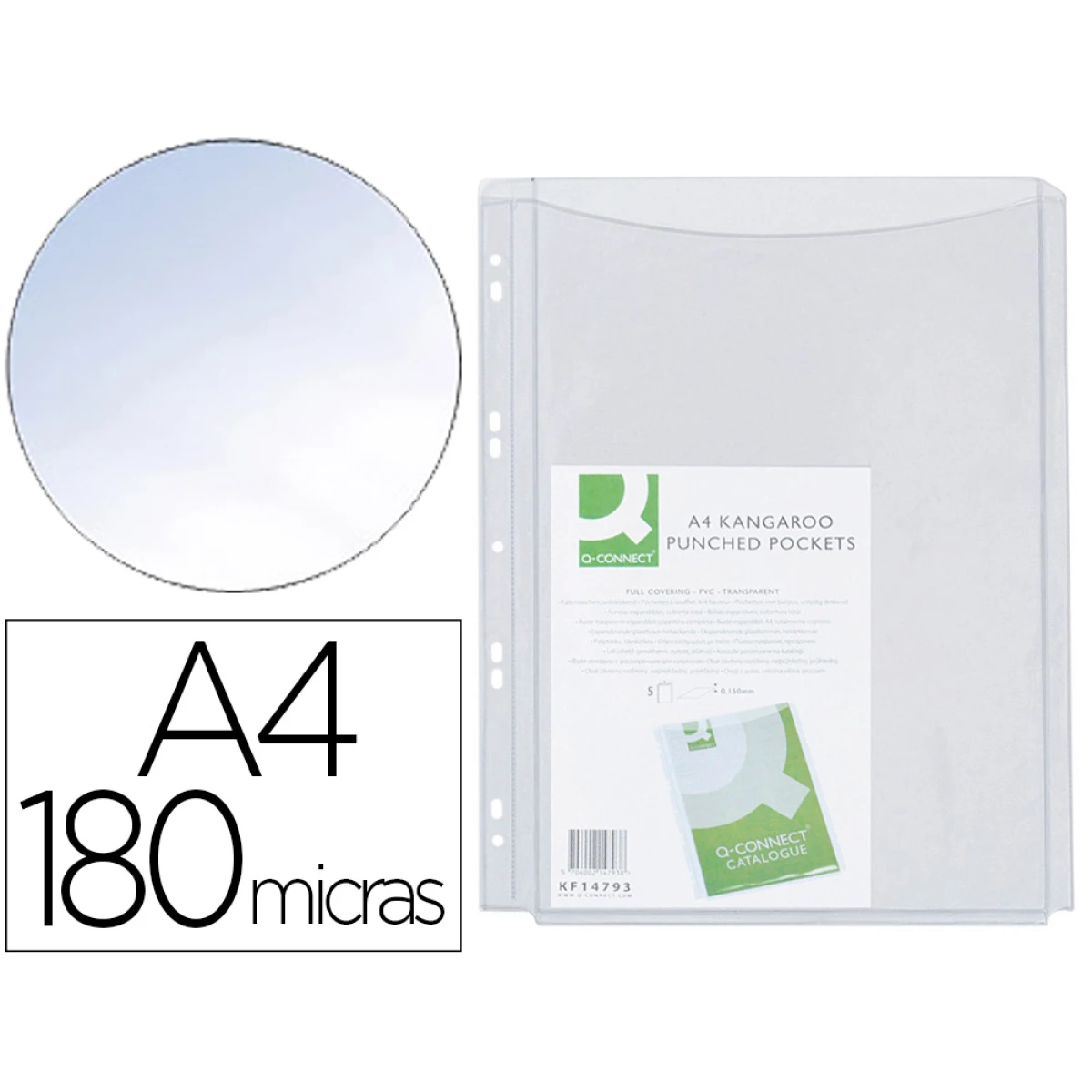 Thumbnail-Bolsa catalogo/mica q-connect com fole din a4 pvc 180 microns bolsa de 5 unidades