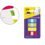 Thumbnail-Bandas separadoras post-it index rigidas dispensador 4 cores amarelo azul lima e vermelho mini 4×10 mm pack de 40 uds