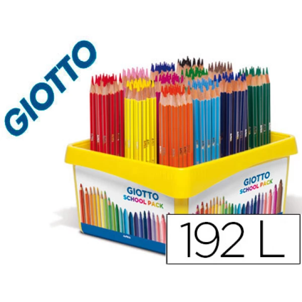 Thumbnail-Lapis de cor giotto stilnovo school pack de 192 unidades 12 cores x 16 unidades